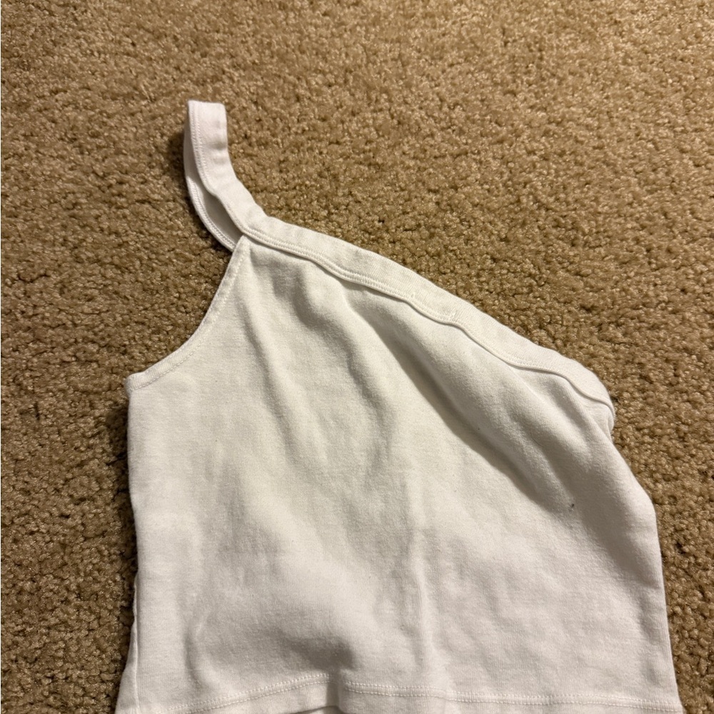 Brandy Melville White Asymmetrical Crop Top - Picture 3 of 3